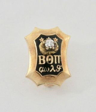 Beta Theta Pi 10k Gold Diamond Enamel Greek Fraternity Pin Badge
