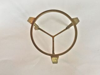 Vintage Solid Brass Stand Sphere Orb Crystal Candle Holder 4” 3