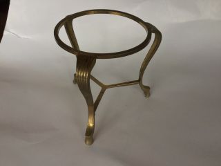 Vintage Solid Brass Stand Sphere Orb Crystal Candle Holder 4” 4