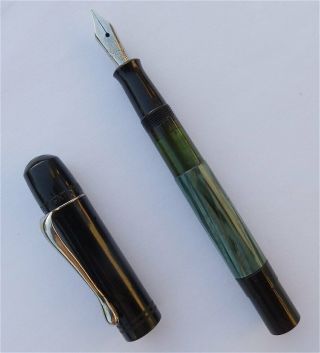 Pelikan 100,  Black/green,  Fountain Pen,  Rare