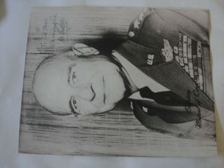 Signed Portrait Of General J H Doolittle Mutual Of Omaha Vtg B/w Photo Snapshot