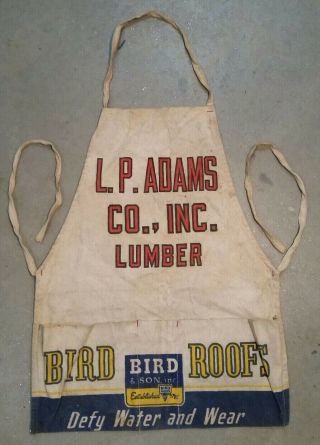 Vintage Cloth Carpenters Nail Bib Apron Pouch L.  P Adams Co Inc Lumber Dalton Ma