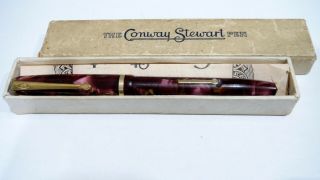 Conway Stewart No 12,  Rose Marble,  Firm 14k Oblique Broad Nib,