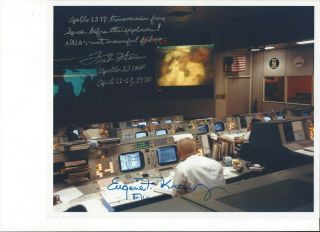 Gene Kranz Fred Haise Signed Apollo 13 Mcc 10x8 With Great Inscription
