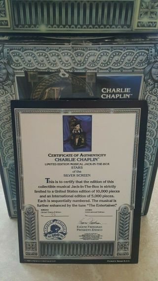 Charlie Chaplin Music Jack - in - the - Box Vintage 1989 Enesco - Very 2