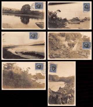 Chile - Tierra Del Fuego - Set Of 6 Real Photo Postcards Sent From Punta Arenas