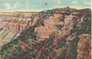 El Tovar Hotel On The Rim Grand Canyon Arizona Vintage Linen Postcard