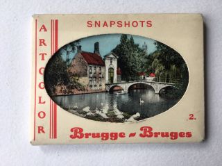 Vintage Souvenir Real Photo Card Set Of Bruges Brugge Hand Tinted Belgian