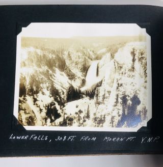 Vintage 1940 ' s - 50 ' s Black & White Photo Album Yellowstone,  Grand Canyon and More 7