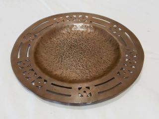 Vintage Hand Hammered Wrought Copper Dish Early Primitive Folk