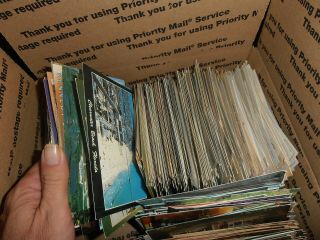 POSTCARD BOXLOT,  OVER 1000,  CARDS,  A LITTLE BIT OF EVERYTHING,  BOX 1 6