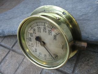 Vintage in Brass Old Ship Pressure Central Gauge Steam England Manometer LBS 4