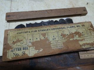 Antique Stanley 55 Plane Cutters Box 3 Parts