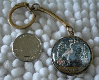 Florida Flamingo Beach Vintage Travel Souvenir Keychain Key Ring 29079