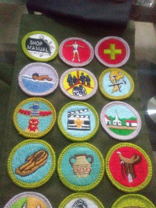 Vintage Boy Scout BSA Sash w/ 26 Merit Badges 2