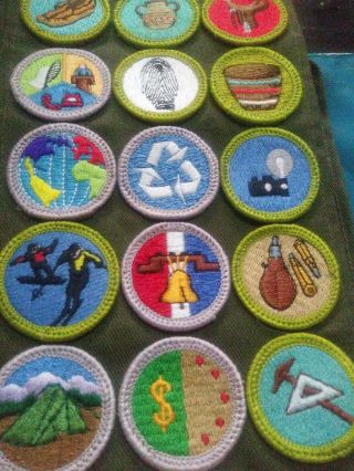 Vintage Boy Scout BSA Sash w/ 26 Merit Badges 3