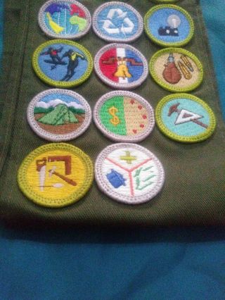 Vintage Boy Scout BSA Sash w/ 26 Merit Badges 4