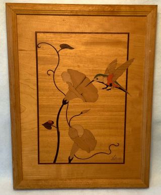 Hudson River Inlay Exotic Wood Marquetry Hummingbird Glory - Jeff Nelson