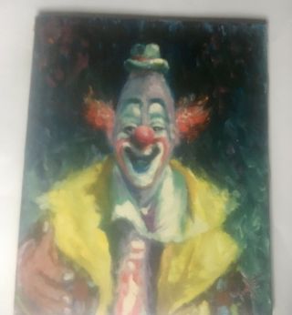 Lou Jacobs Clown Oil Painting On Canvas By Artist Duke Wellington Circus Art