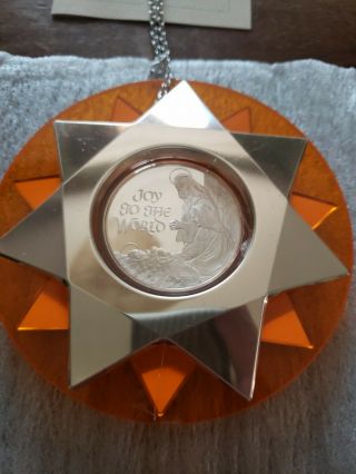 1978 Franklin Sterling Silver Christmas Ornament - Joy To The World -