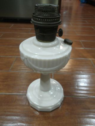 Vintage 1940s Aladdin Tall Alacite White Lincoln Drape Oil Lamp