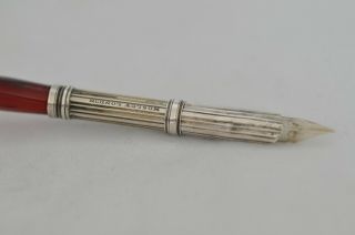 Lovely Rare Vintage Mosley London Dip Fountain Pen Sterling Silver & Resin Base 3