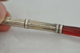 Lovely Rare Vintage Mosley London Dip Fountain Pen Sterling Silver & Resin Base 7