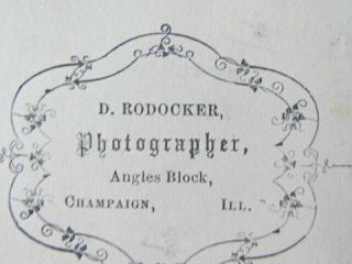 1860 ' s Champaign Illinois posed post mortem little girl cdv photograph 4