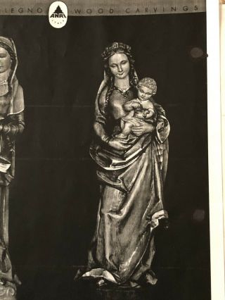 ANRI Vintage Madonna Mary Child Jesus Carved Wood Statue Figure Gold Italy 11” 12