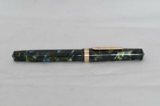 Rare c1930 ' s Wahl Oxford By Eversharp Fountain Pen 7 Nib - Blue & Green Marbled 3