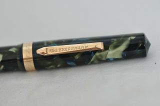 Rare c1930 ' s Wahl Oxford By Eversharp Fountain Pen 7 Nib - Blue & Green Marbled 4