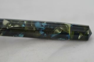 Rare c1930 ' s Wahl Oxford By Eversharp Fountain Pen 7 Nib - Blue & Green Marbled 6