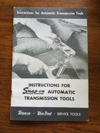 Vintage Snap - On Automatic Transmission Tools Instructions 1958