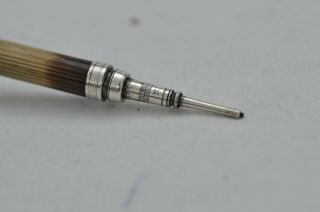 Lovely Rare Vintage Sampson Mordan & Co Twist Pencil Silver & Porcupine Quill 3