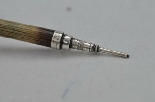 Lovely Rare Vintage Sampson Mordan & Co Twist Pencil Silver & Porcupine Quill 4