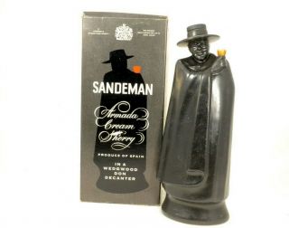 Wedgwood Sandeman Don Decanter Black 1969 Empty Armada Cream Sherry Bottle Spain