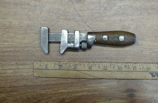 Antique Ps&w Solid Bar 6 - 3/8 " Split Wood Handle Monkey Wrench,  Jan 14,  1898,  Xlint