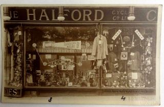 Postcard Real Photo " Halford Cycle Invalid Side Car " Lincoln Mary St