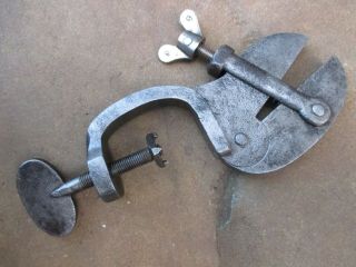 Vintage Rare Specific Gun Repair Tool Parallel Vice To Table Fix Old Work Shop