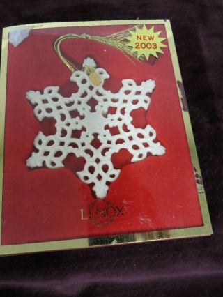 Lenox China Christmas Ornament - Snowflake - 2003
