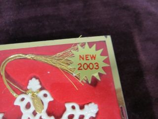 Lenox China Christmas Ornament - Snowflake - 2003 2