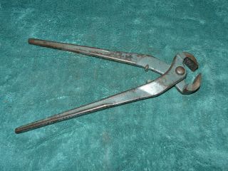Vintage Nail Puller Nipper Farrier Tool Dunlap Usa 10 " Blacksmith Tool