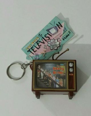 Vintage Talking Television Novelty Keychain The Brady Bunch 1999 Basic Fun