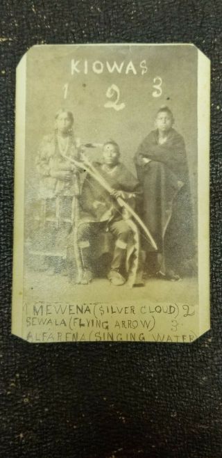 Native American CDV Kiowa Group Knight Kansas American Indian Rare 19th century 2