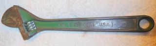 Vintage Crescent Crestoloy Usa Adjustable 12 " Inch Wrench,  Tool,  Black Oxide