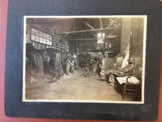 Blacksmith Shop Ranker Pomona,  Ca C1900 Horses Shoeing 2of 3 Cabinet Photo