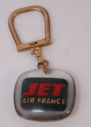 Vtg Air France Jet Airline Boeing 707 Keychain Transportation Aviation 3.  4 X 3cm