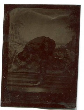 Rare Johnny Baker Buffalo Bill Wild West Show Tintype Photograph,  Trick Shot