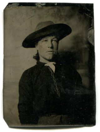 Rare Johnny Baker Cowboy Kid Buffalo Bill Wild West Show Tintype Photograph