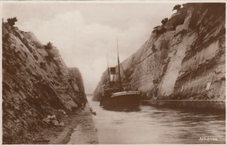 Rp; Athenes,  Greece,  1900 - 10s; Oceanliner,  Canal De Corinthe